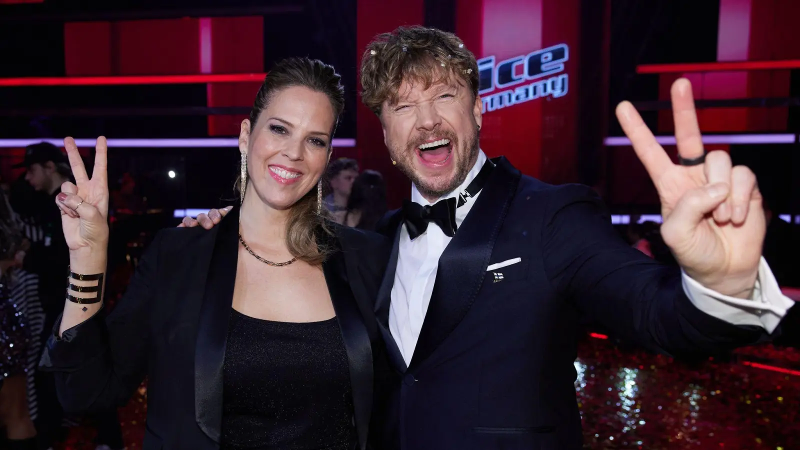 Das US-finnische Gewinner-Duo bei „The Voice of Germany“ (Bild: Jörg Carstensen/dpa)