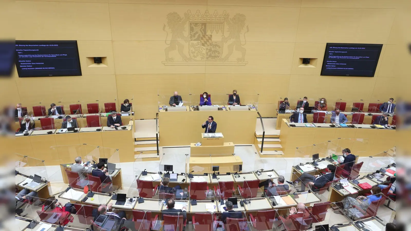 Eine Plenarsitzung im bayerischen Landtag. (Bild: Karl-Josef Hildenbrand/dpa/Archivbild)