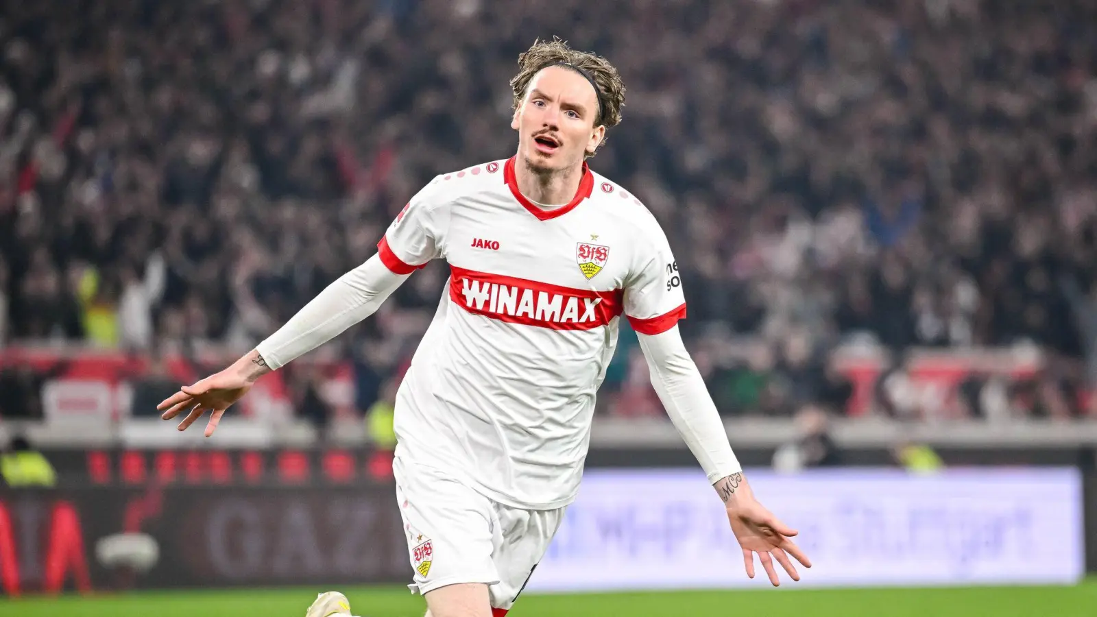 Traf auch bei Stuttgarts Niederlage gegen Leverkusen am Sonntag: Nick Woltemade. (Bild: Harry Langer/dpa)