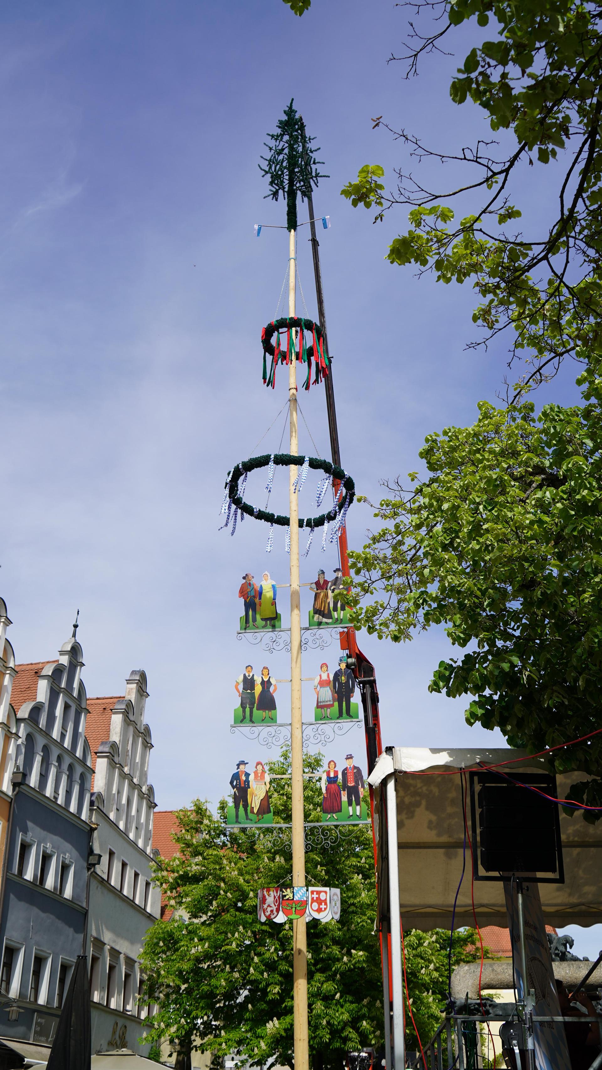 So war das Maibaumaufstellen in Weiden. (Bild: mcl)