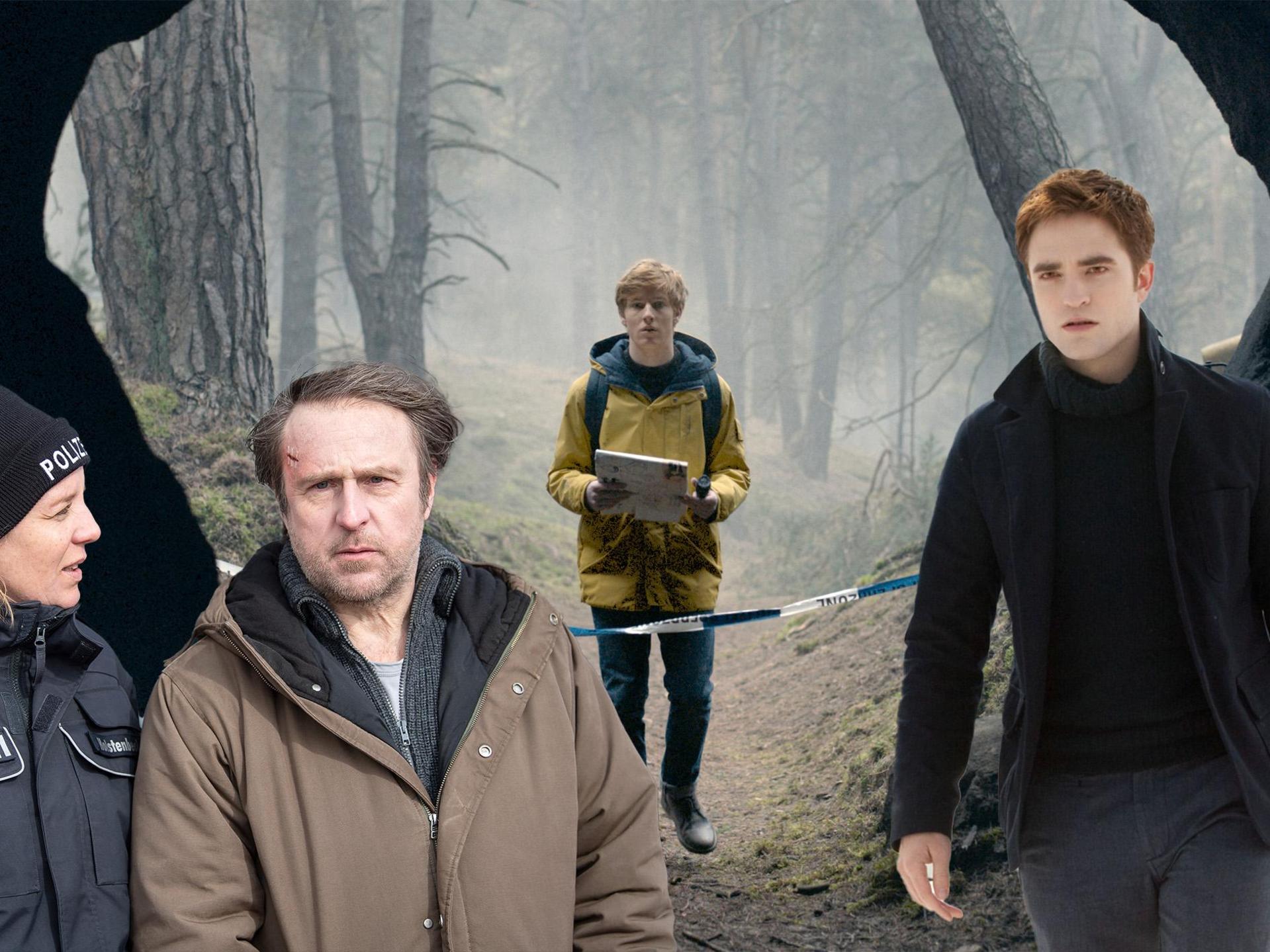 Grau, grauer, November: Mit diesen Filmen und Serien kommt ihr über den Nebelmonat. (Bildmontage: knz/Julia Terjung/Netflix, Concorde Filmverleih, Sina Schuldt/dpa)