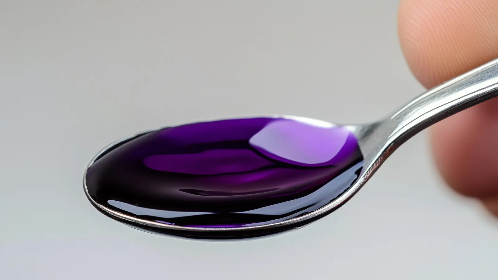 Die Droge aus Hustensaft und Softdrink hat viele Namen. Charakteristisch ist die lila Farbe. (Symbolbild: Irina Kozel /stock.adobe.com/KI generiert)