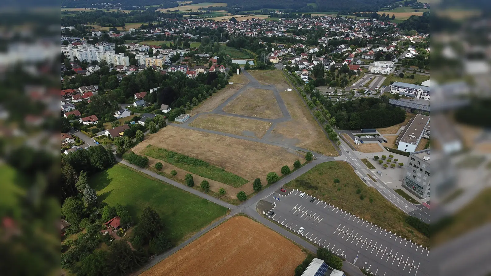 Der alte Festplatz aus der Vogelperspektive.  (Bild: Stadt Weiden)