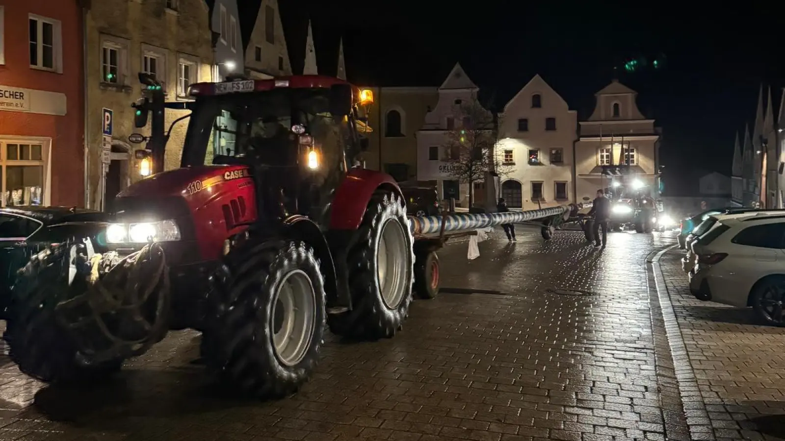 Die Jungs und Mädels der KLJB Störnstein klauten den Weidener Maibaum. (Bild: Max Scheidler)