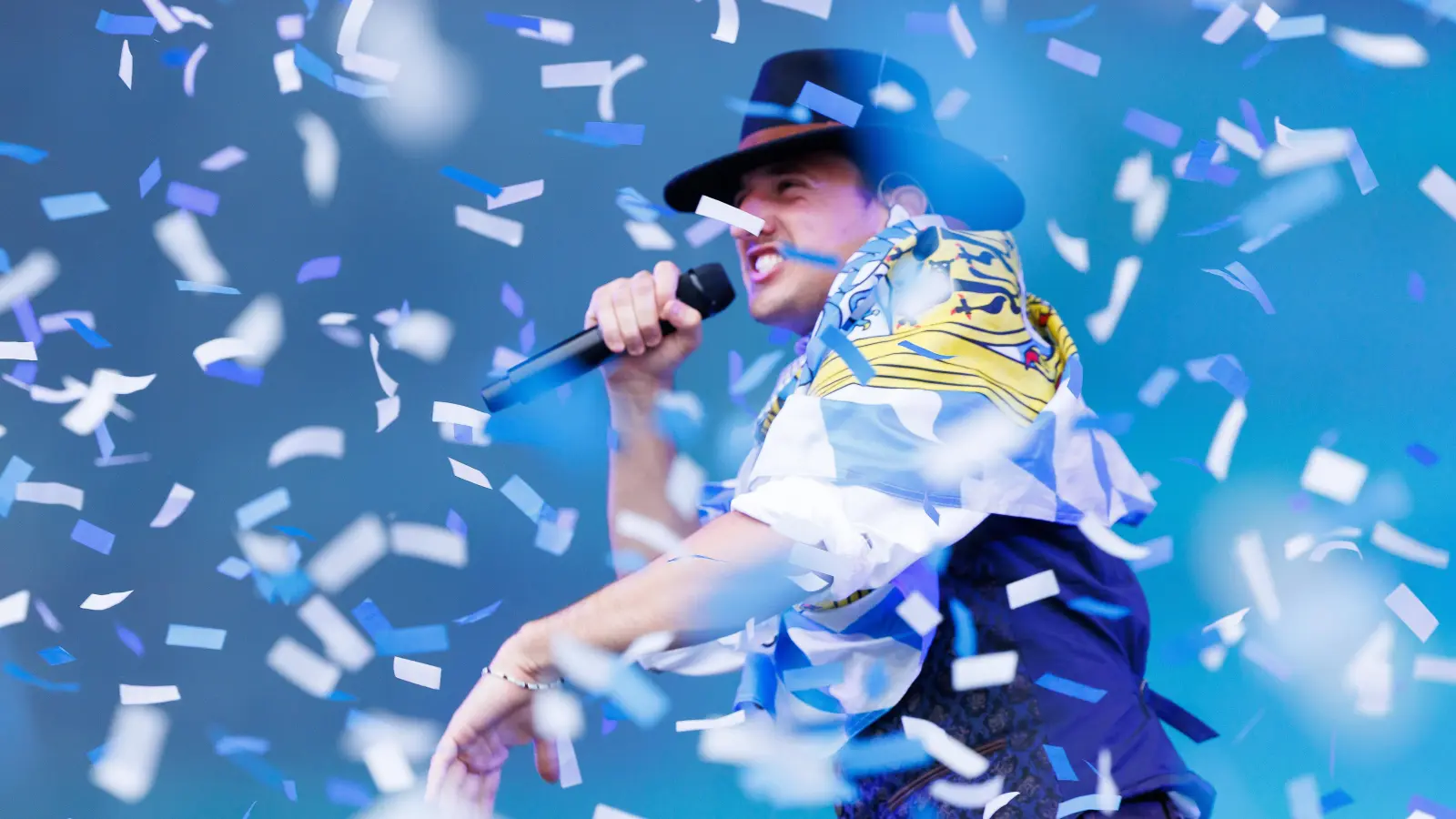 Der deutsche Rapper Tream während eines Konzertes auf der „Space Stage” im Rahmen des „Frequency 2024”. (Archivbild: Florian Wieser)