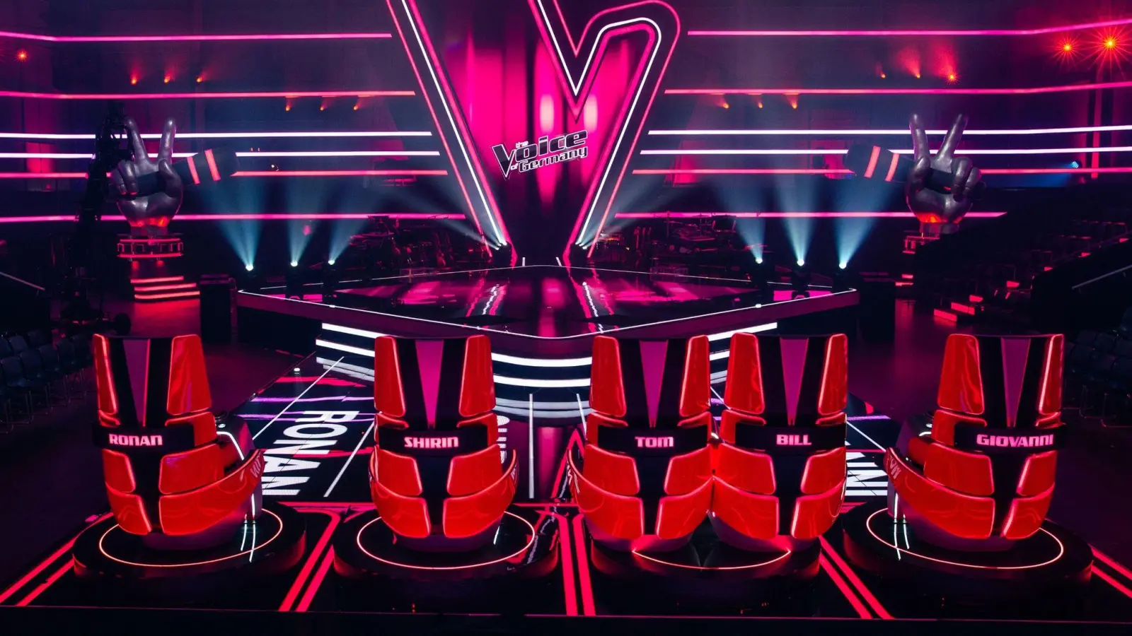 Die Studiokulisse für „The Voice of Germany“. (Bild: André Kowalski/ProSieben/SAT.1/dpa)
