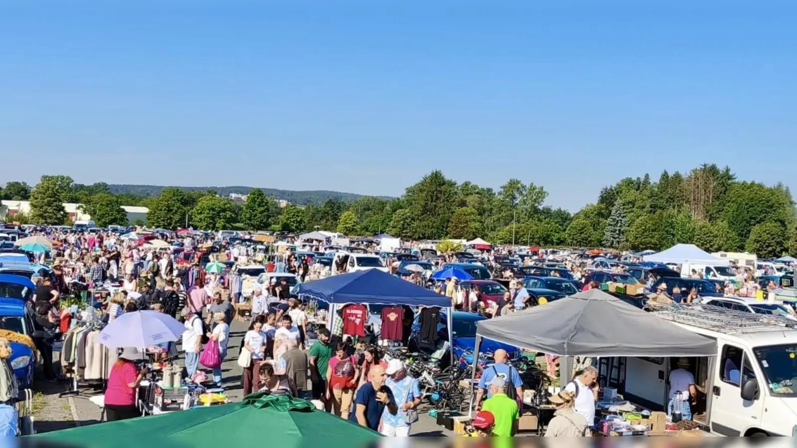 Der Flohmarkt auf dem Alten Festplatz in Weiden.  (Bild: Pascal Regnet/Swennes Flohmarkt)