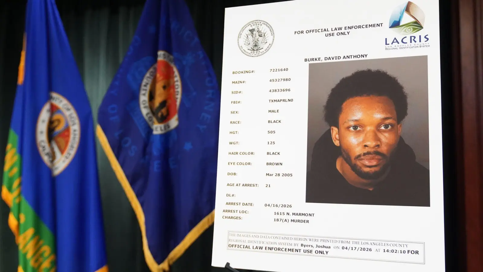 Gegen den US-Musiker David Burke alias D4vd wurde Mordanklage erhoben.  (Bild: Damian Dovarganes/AP/dpa)