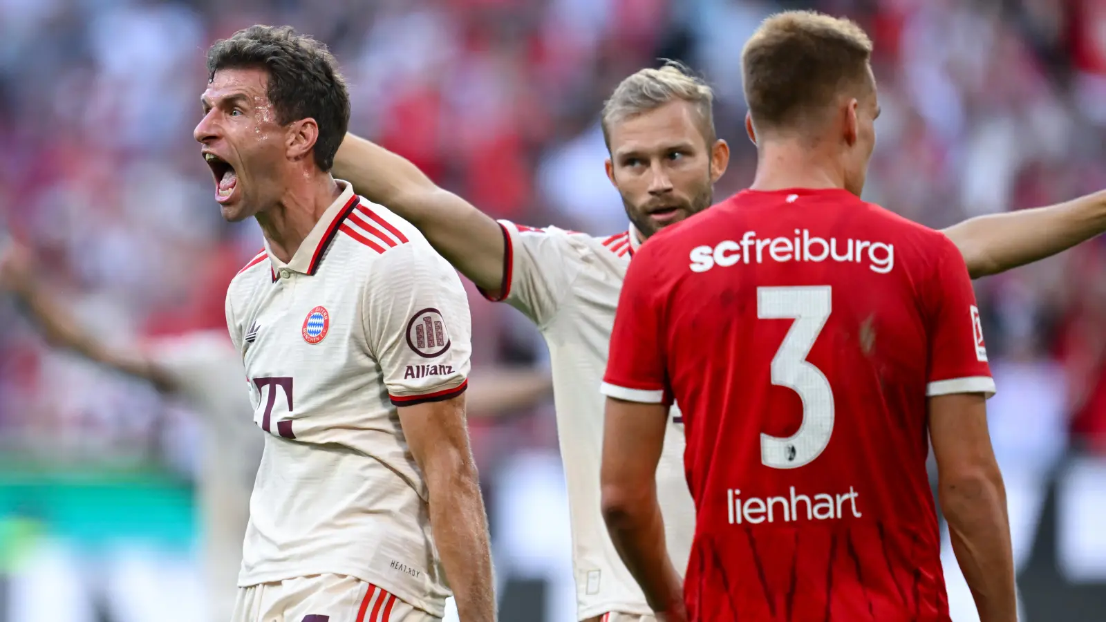 Thomas Müller (l) ist - wieder einmal - ein absoluter Faktor im Spiel des FC Bayern München. (Bild: Sven Hoppe/dpa)