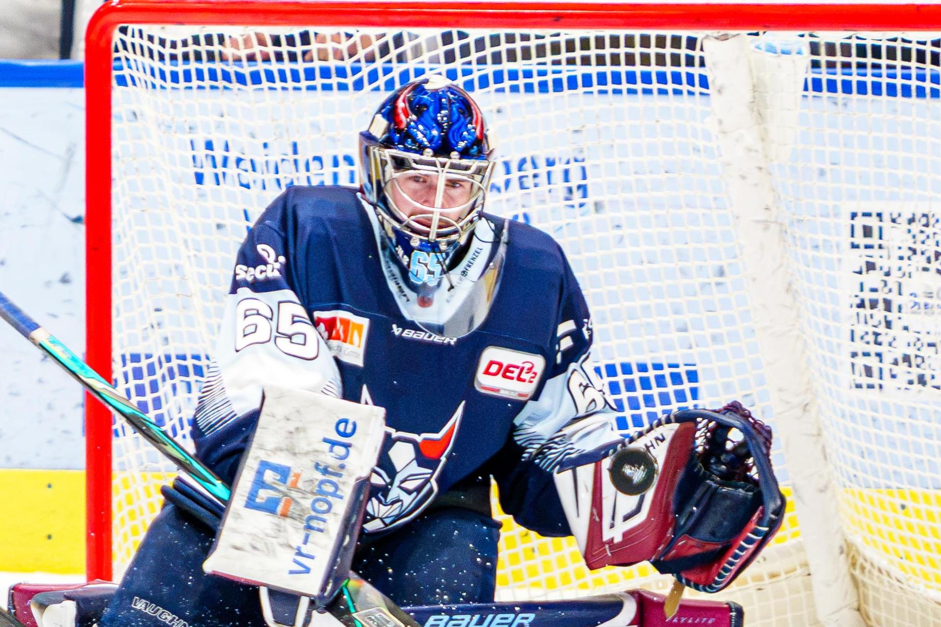 Goalie Patrik Mühlberger von den Blue Devils Weiden ist künftig auch für die Nürnberg Ice Tigers spielberechtigt. (Bild: Elke Englmaier)