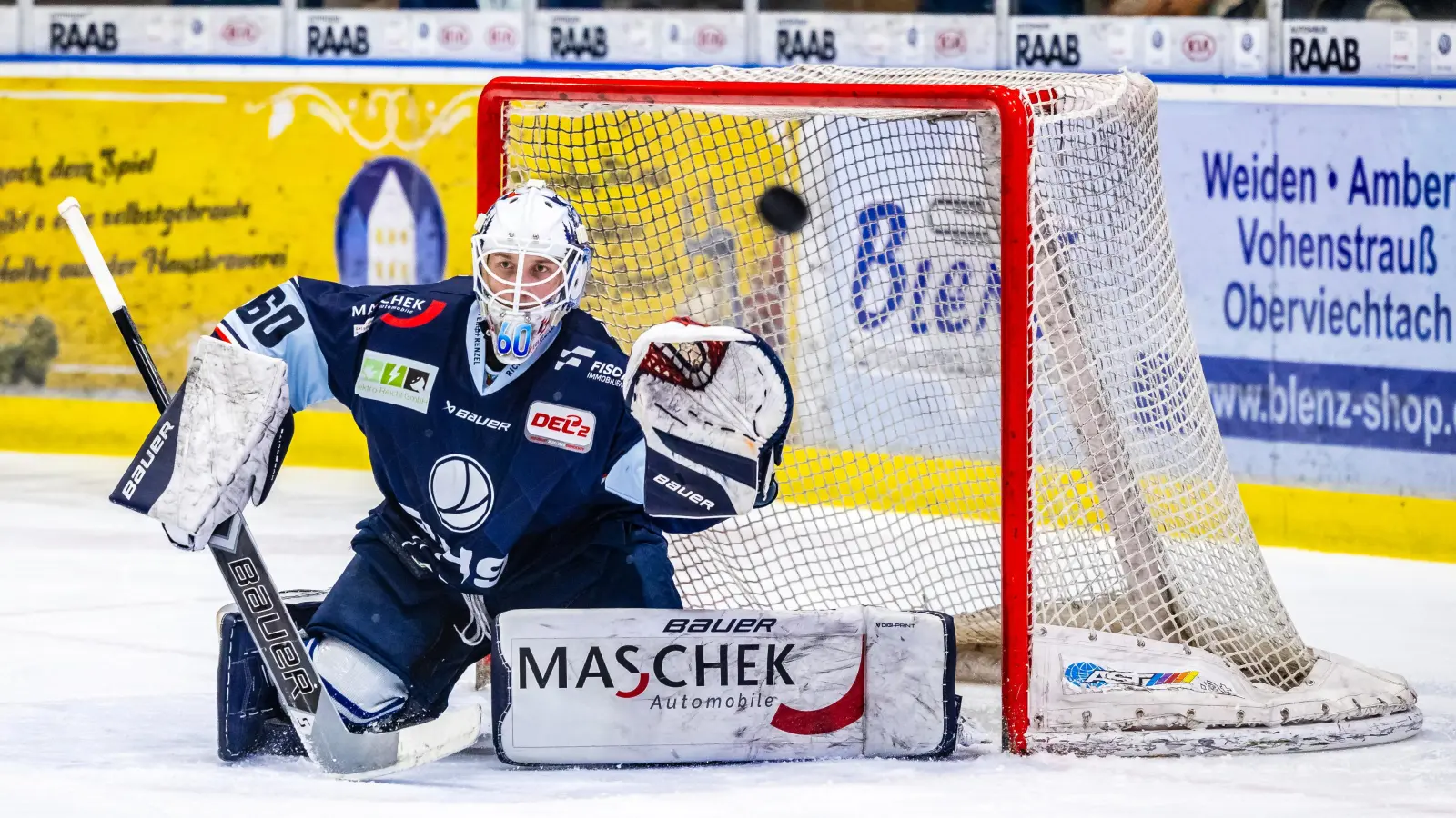 Goalie Felix Noack bleibt den Blue Devils Weiden treu. (Bild: Tobias Neubert/exb)